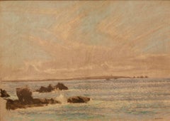 Seascape St. Ives – impressionistisches Pastell von William Henry Innes, Mitte des 20. Jahrhunderts