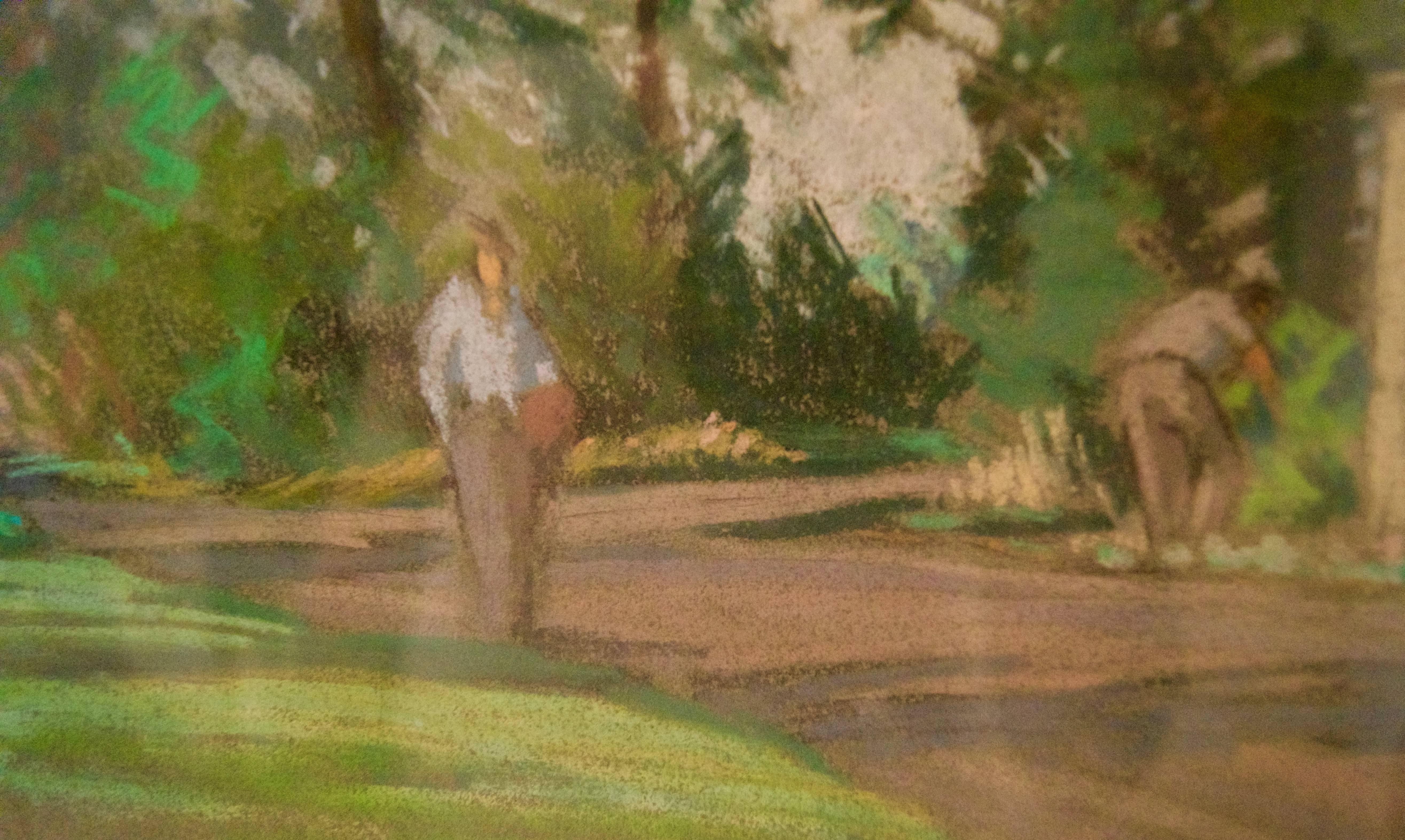 pathway through the Garden – Pastell von William Henry Innes, Mitte des 20. Jahrhunderts im Angebot 4