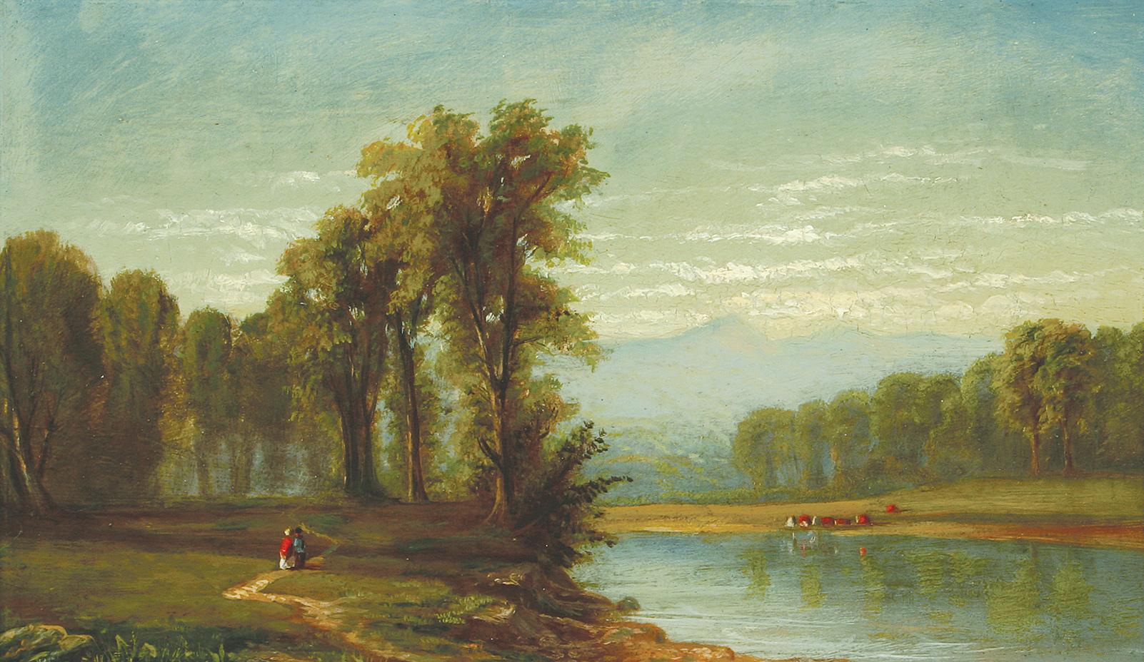 View on the Schuylkill River, Philadelphia - Painting by William Henry Lippincott