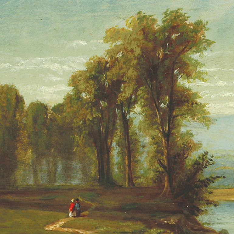 View on the Schuylkill River, Philadelphia - Realist Painting by William Henry Lippincott