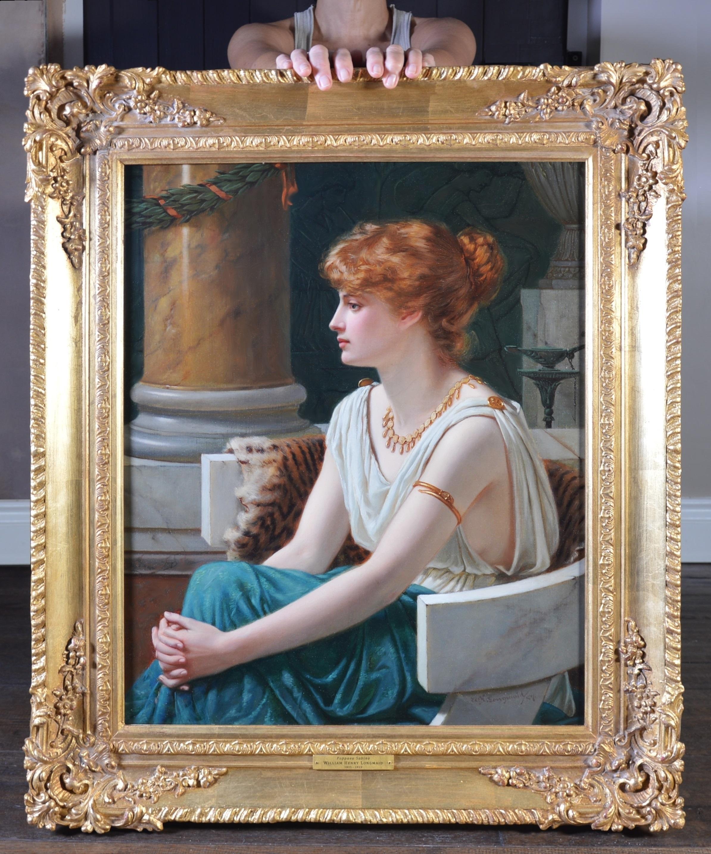 William Henry Longmaid  Portrait Painting - Poppaea Sabina - 19th Century Neoclassical Portrait Oil Painting Roman Empress
