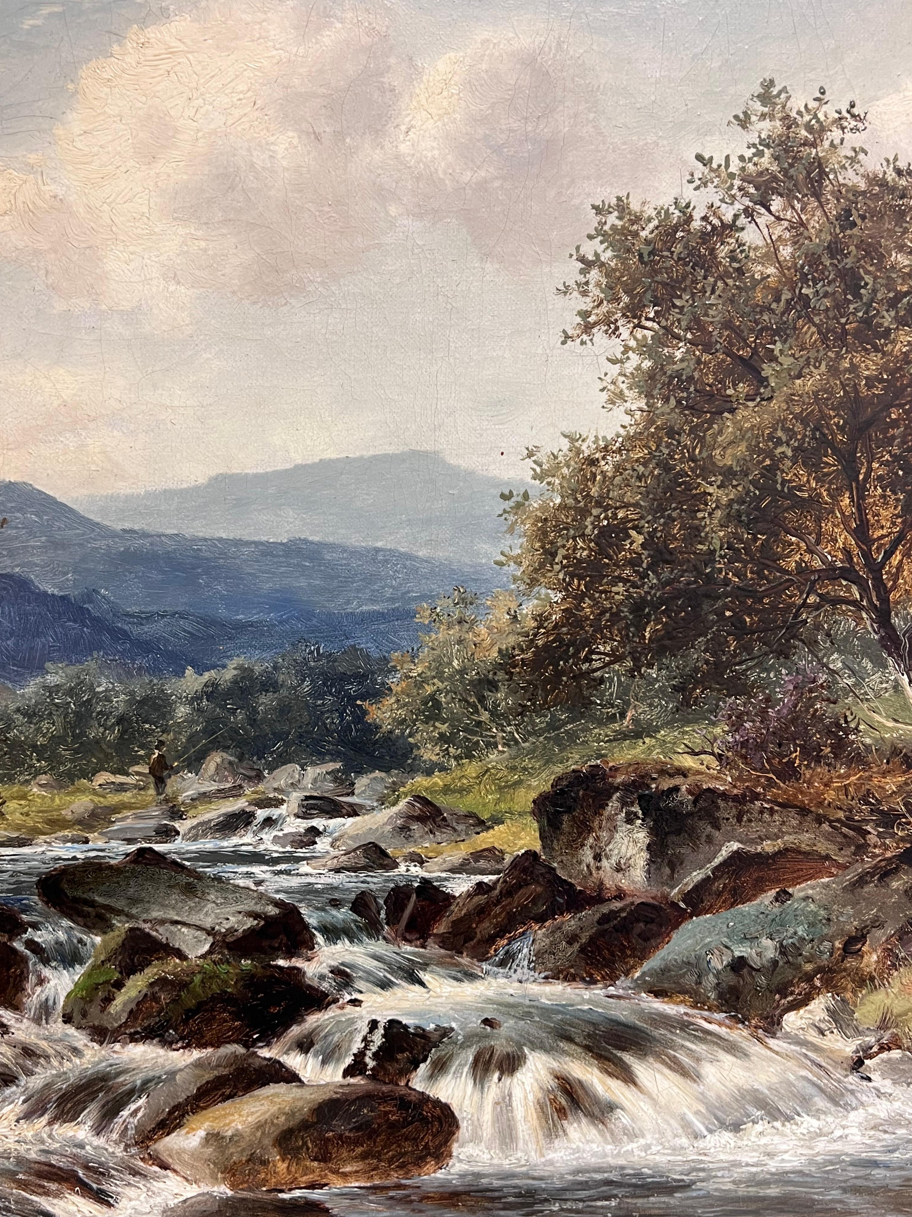 Feines 19. Jahrhundert Britisch Viktorianisch Signiert Öl Walisisch Flusstal Landschaft 1898 im Angebot 3