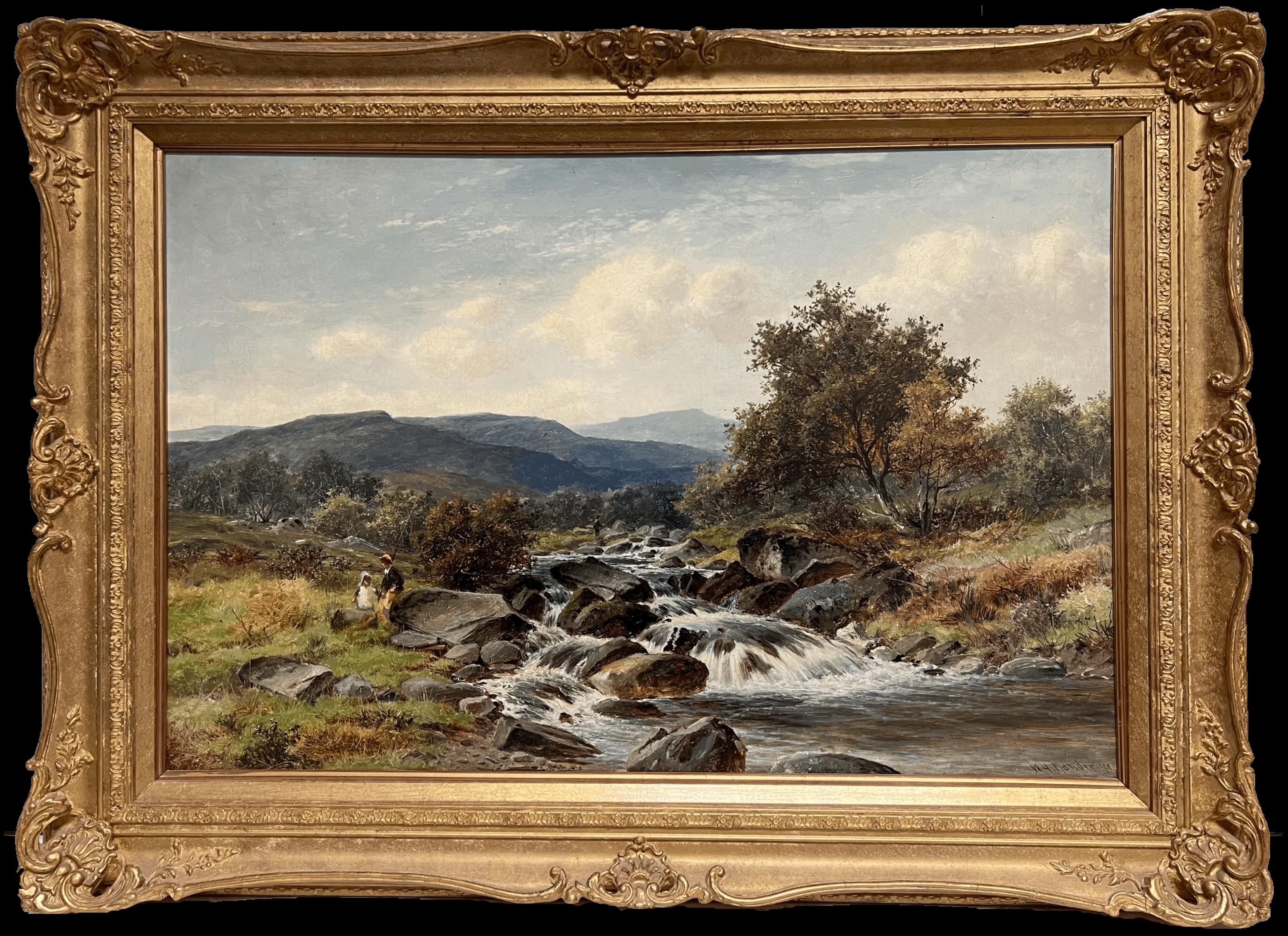William Henry Mander  Figurative Painting – Feines 19. Jahrhundert Britisch Viktorianisch Signiert Öl Walisisch Flusstal Landschaft 1898