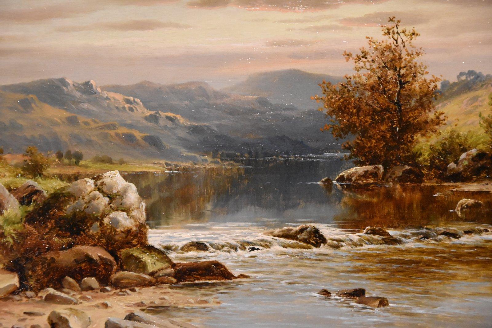 Paire de peintures à l'huile de William Henry Mander « On the Wye » et « On the Llugwy » en vente 6