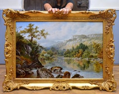 The Lledr Valley, North Wales - 19th Century River Landscape Oil Painting