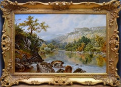 The Lledr Valley, North Wales - 19th Century River Landscape Oil Painting 