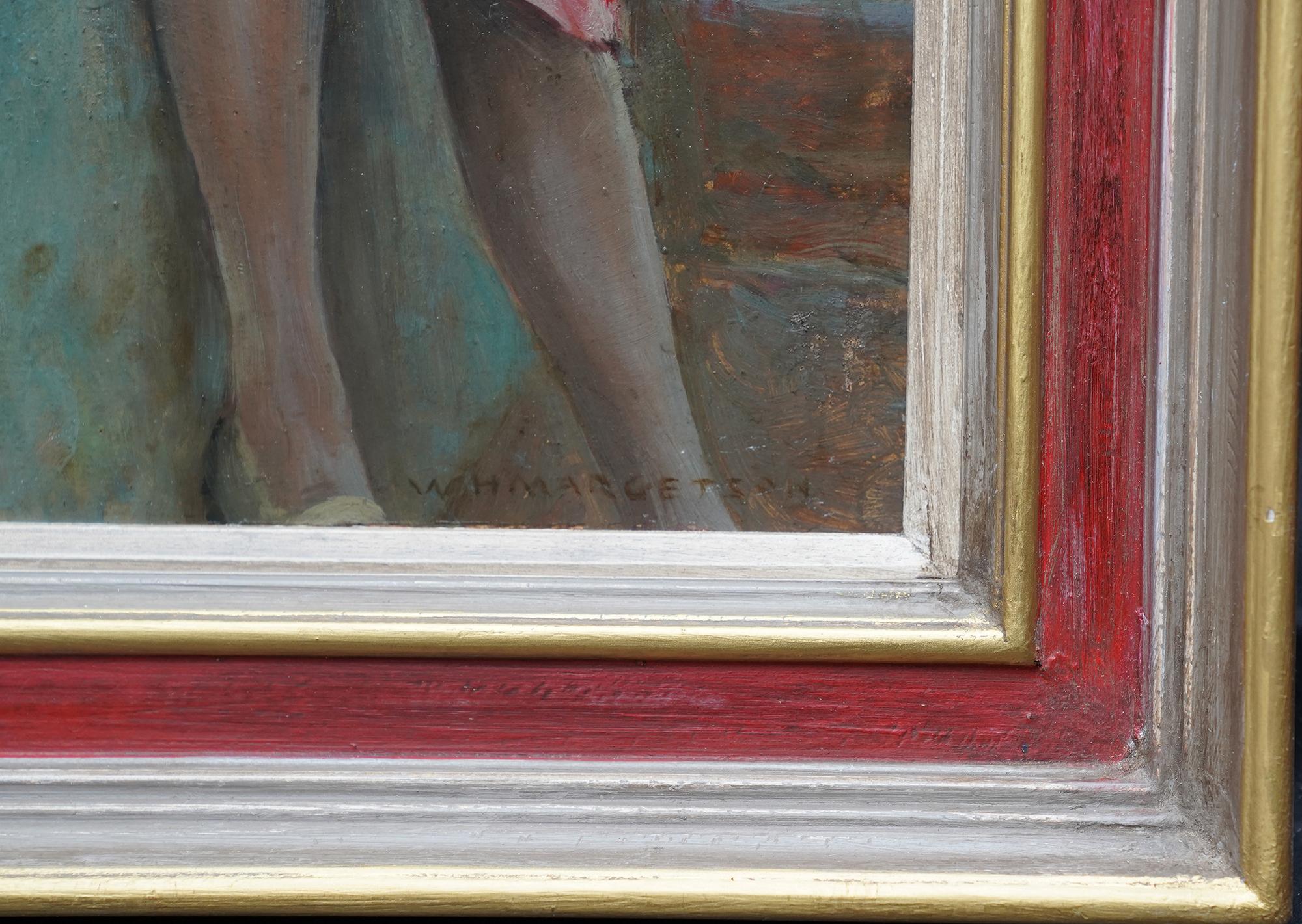 A Lass that Loved a Sailor - Portrait à l'huile de l'exposition d'art victorien britannique en vente 4