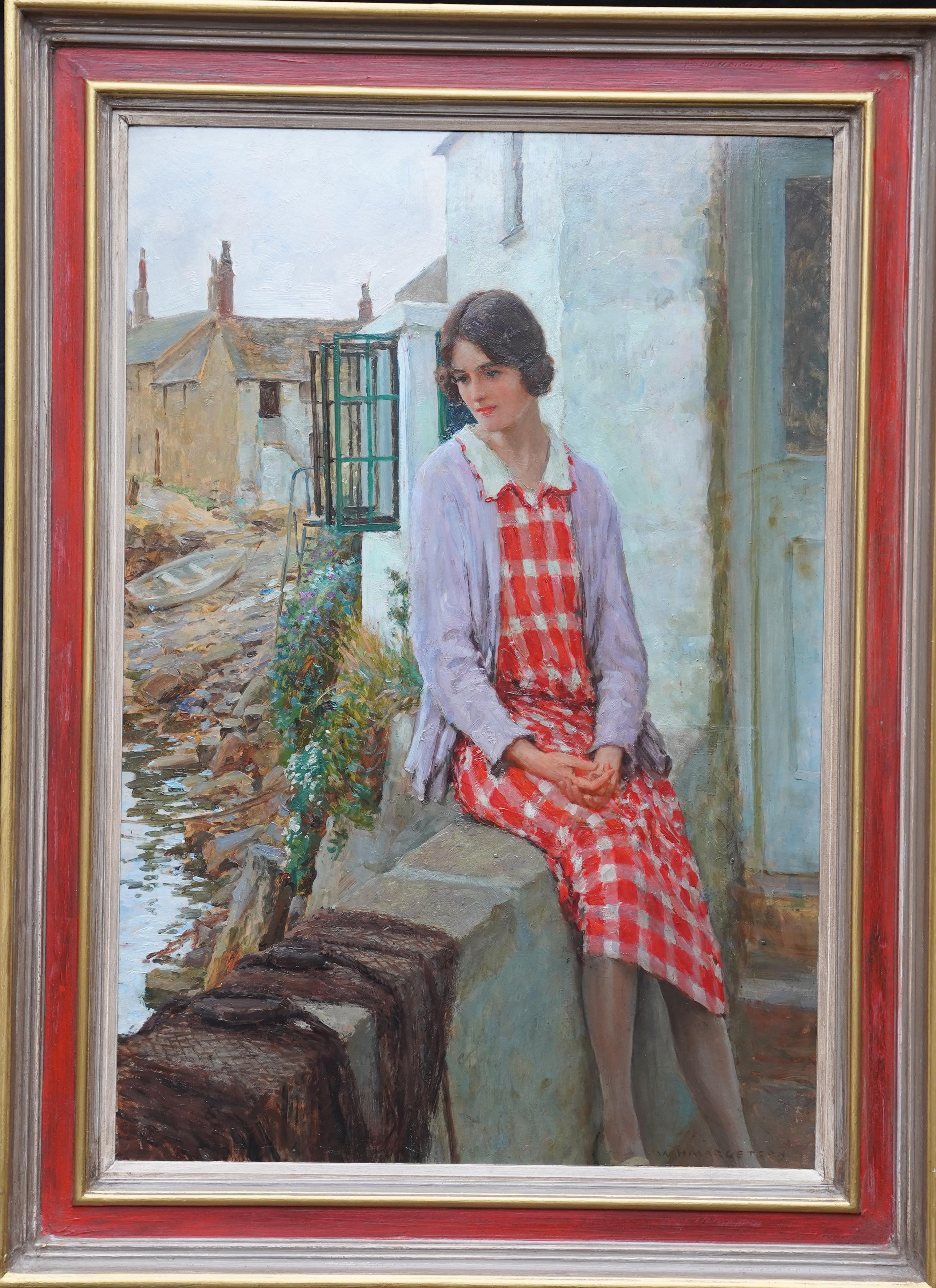 Portrait Painting William Henry Margetson - A Lass that Loved a Sailor - Portrait à l'huile de l'exposition d'art victorien britannique