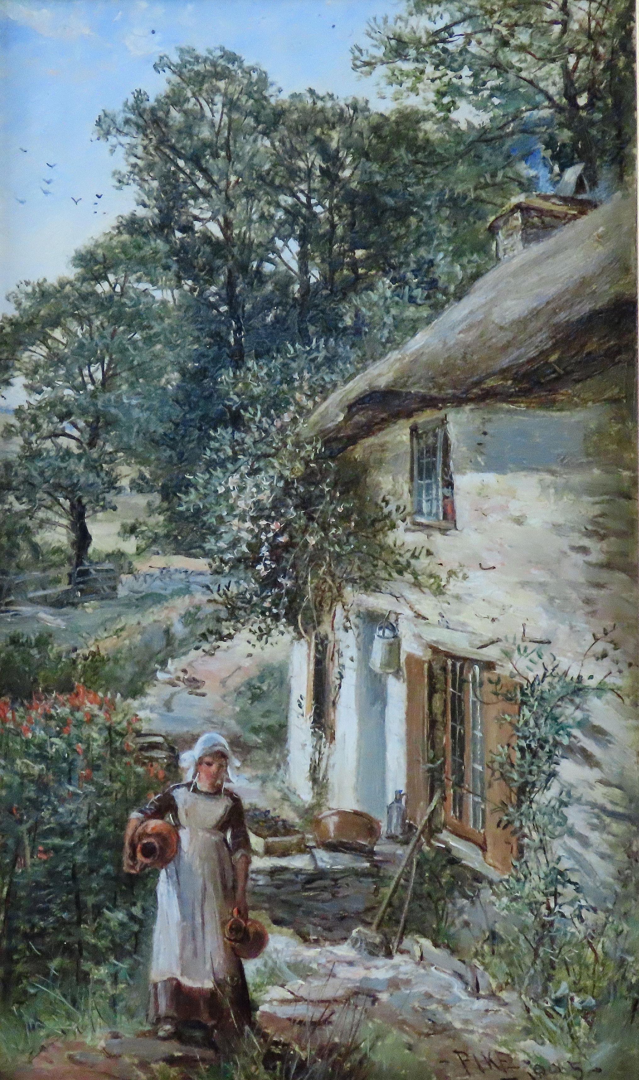 WILLIAM HENRY PIKE, 1846 - 1908
Pintor londinense de paisajes del sur de Gales, expuso en la Royal Academy, el Institute, la Society y la Hibernian Academy de Dublín.

Ambos originales a bordo. 
5 x 9 pulgadas. 
Tamaño del marco 8,5 x 12