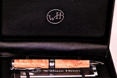 William Henry Rollerball Pen in Box Elder Burl Wood