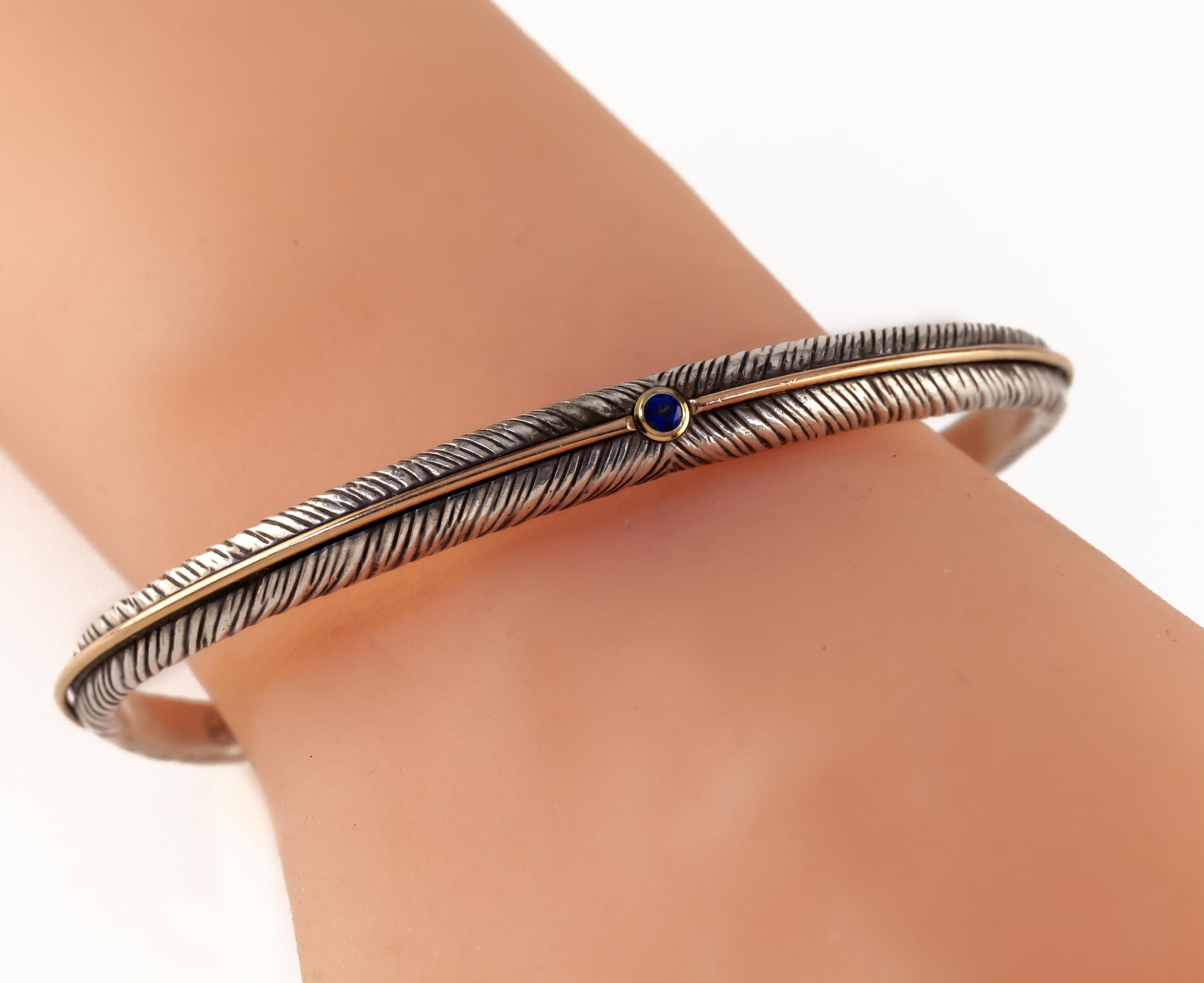 William Henry Sterling Silver and 18k Rose Gold Tudor Rose Cuff Bracelet In Good Condition For Sale In Sherman Oaks, CA