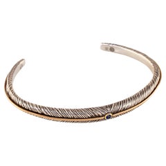 William Henry Sterling Silver and 18k Rose Gold Tudor Rose Cuff Bracelet
