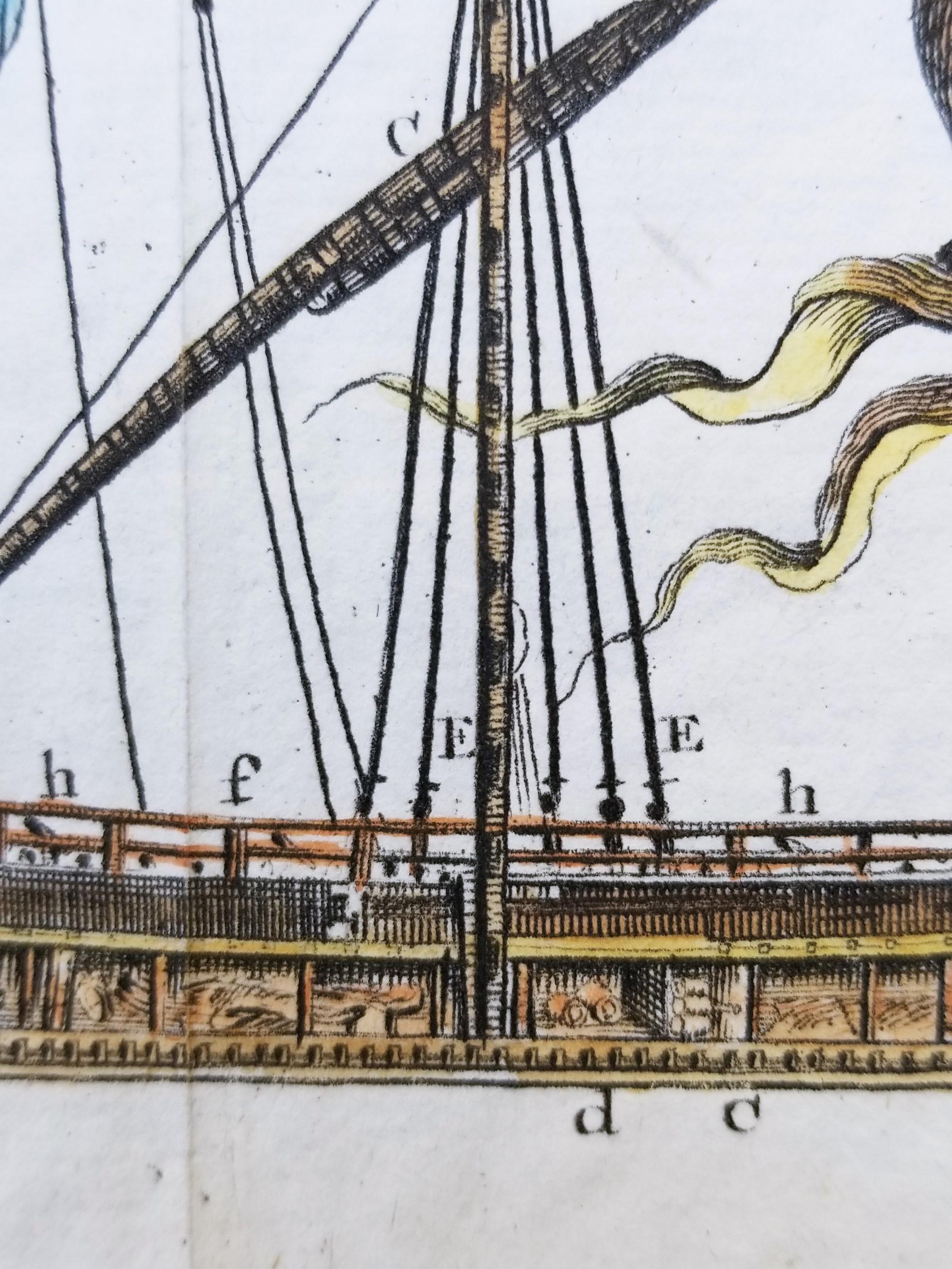 Draught of a Galley /// Old Masters Ship Boat Seascape Construction Diagram Art For Sale 6
