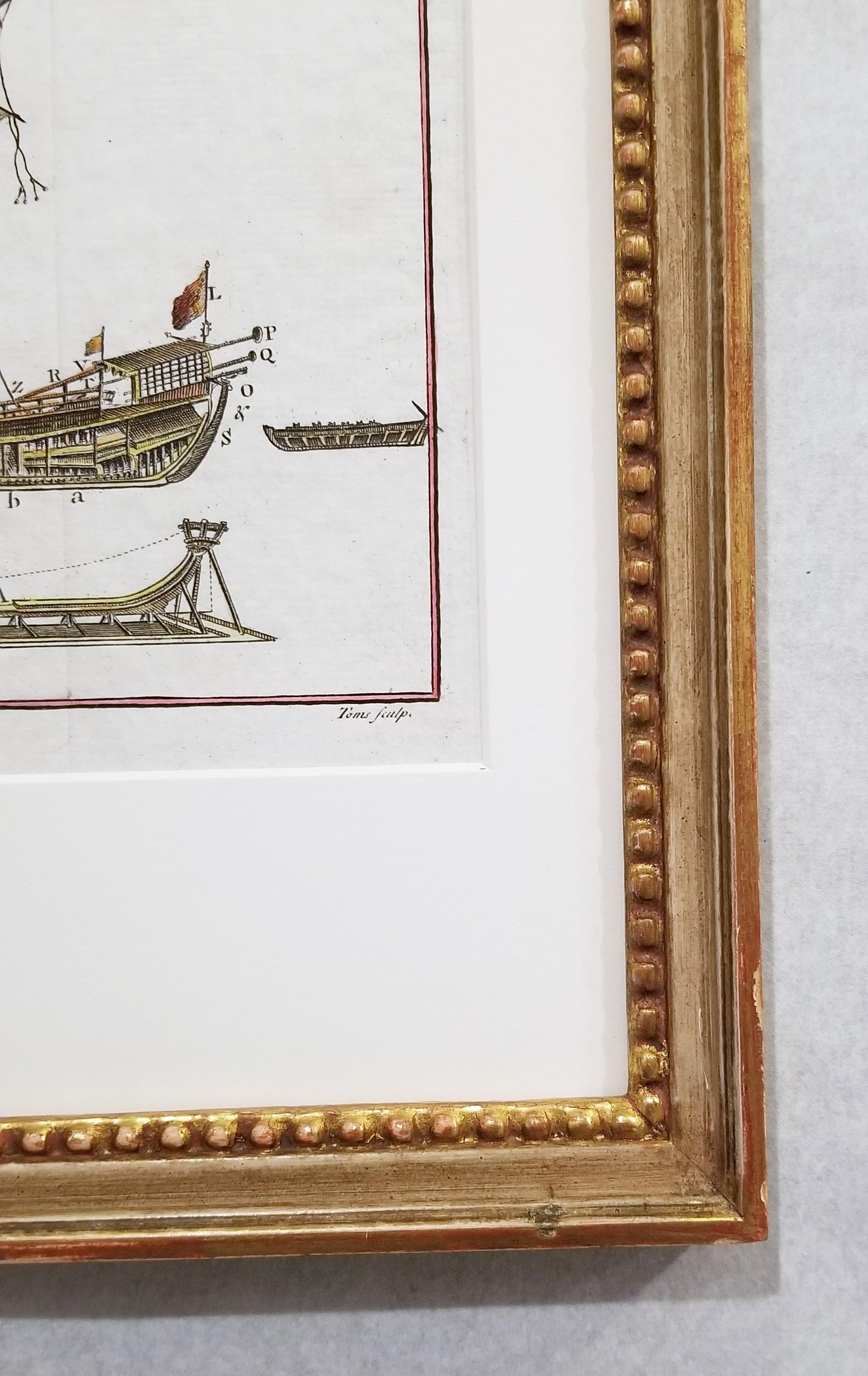 Dessin d'une cuisine /// Old Masters Ship Boat Seascape Construction Diagram Art en vente 3