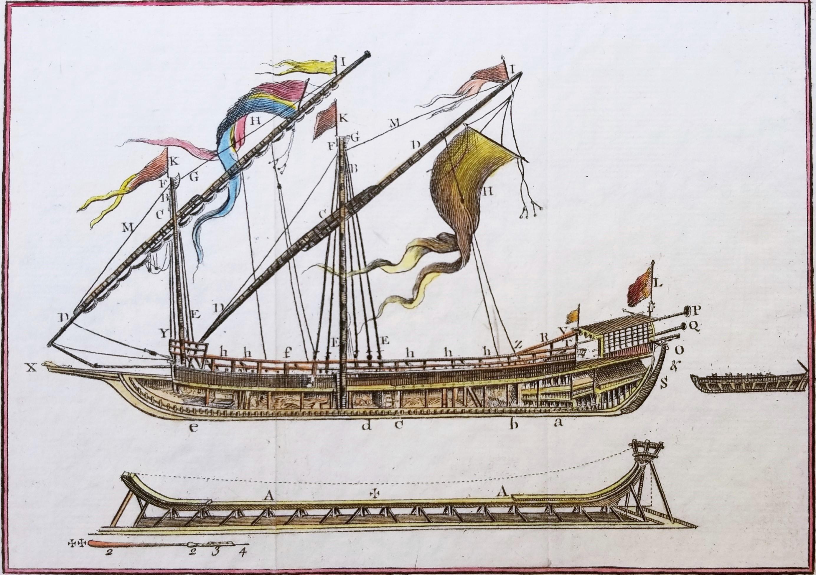 Draught of a Galley /// Old Masters Ship Boat Seascape Construction Diagram Art
