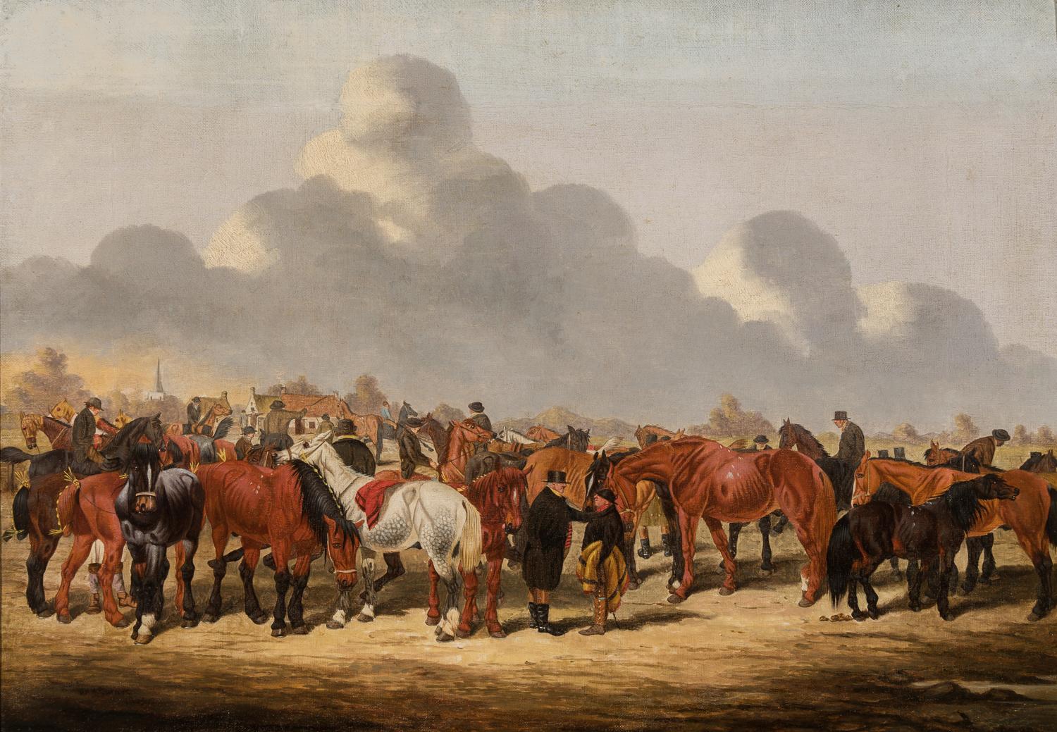 William Henry Turner Animal Painting - Horse Fair at Donegal