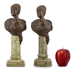 Pair of Bronze Busts of Queen Mary by William Henry Tyler