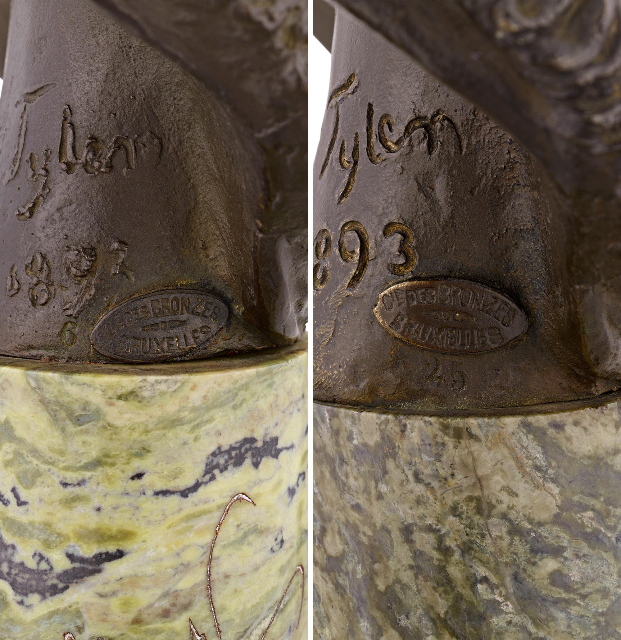 Pair of Bronze Busts of Queen Mary by William Henry Tyler For Sale 7