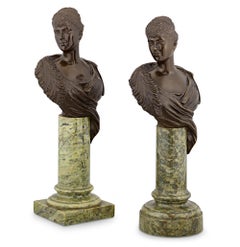 Pair of Bronze Busts of Queen Mary by William Henry Tyler
