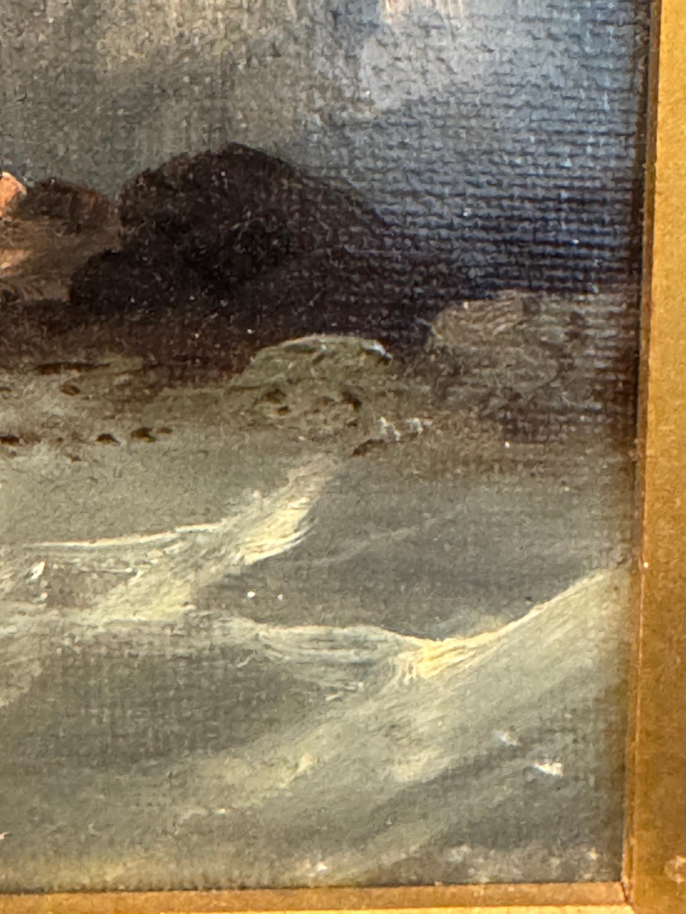 Antichi pescherecci inglesi del XIX secolo Nel Canale della Manica - Painting di William Henry Williamson