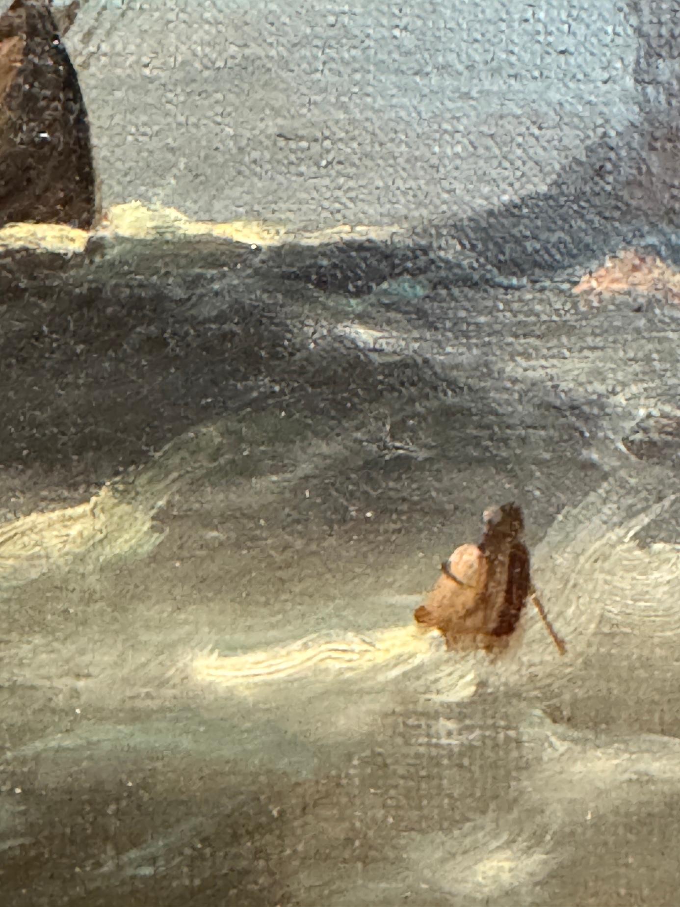 Antichi pescherecci inglesi del XIX secolo Nel Canale della Manica - Figurative Painting Marrone di William Henry Williamson
