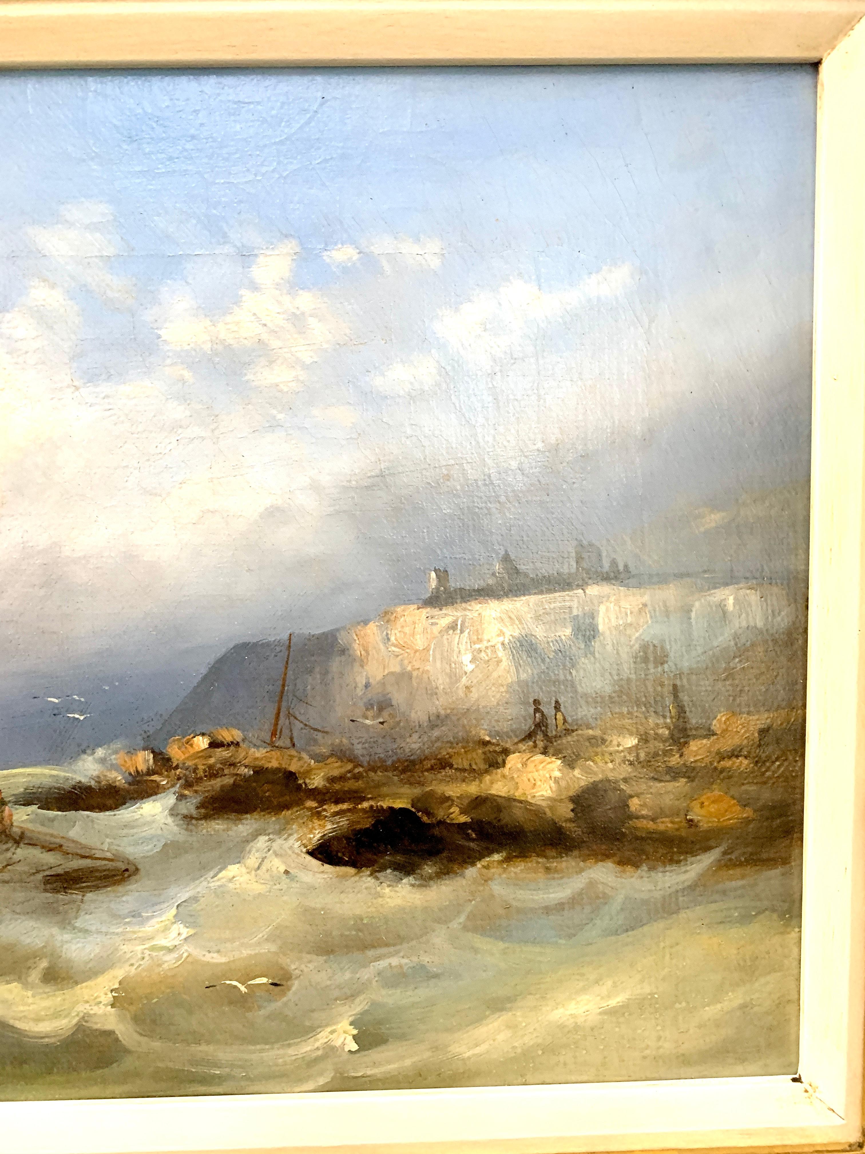 Anciennes récipients de pêche anglais du 19ème siècle dans la côte anglaise

William Henry Williamson était un peintre londonien talentueux qui a peint des scènes côtières, en particulier de la côte sud. Il a exposé à Suffolk Street, au British