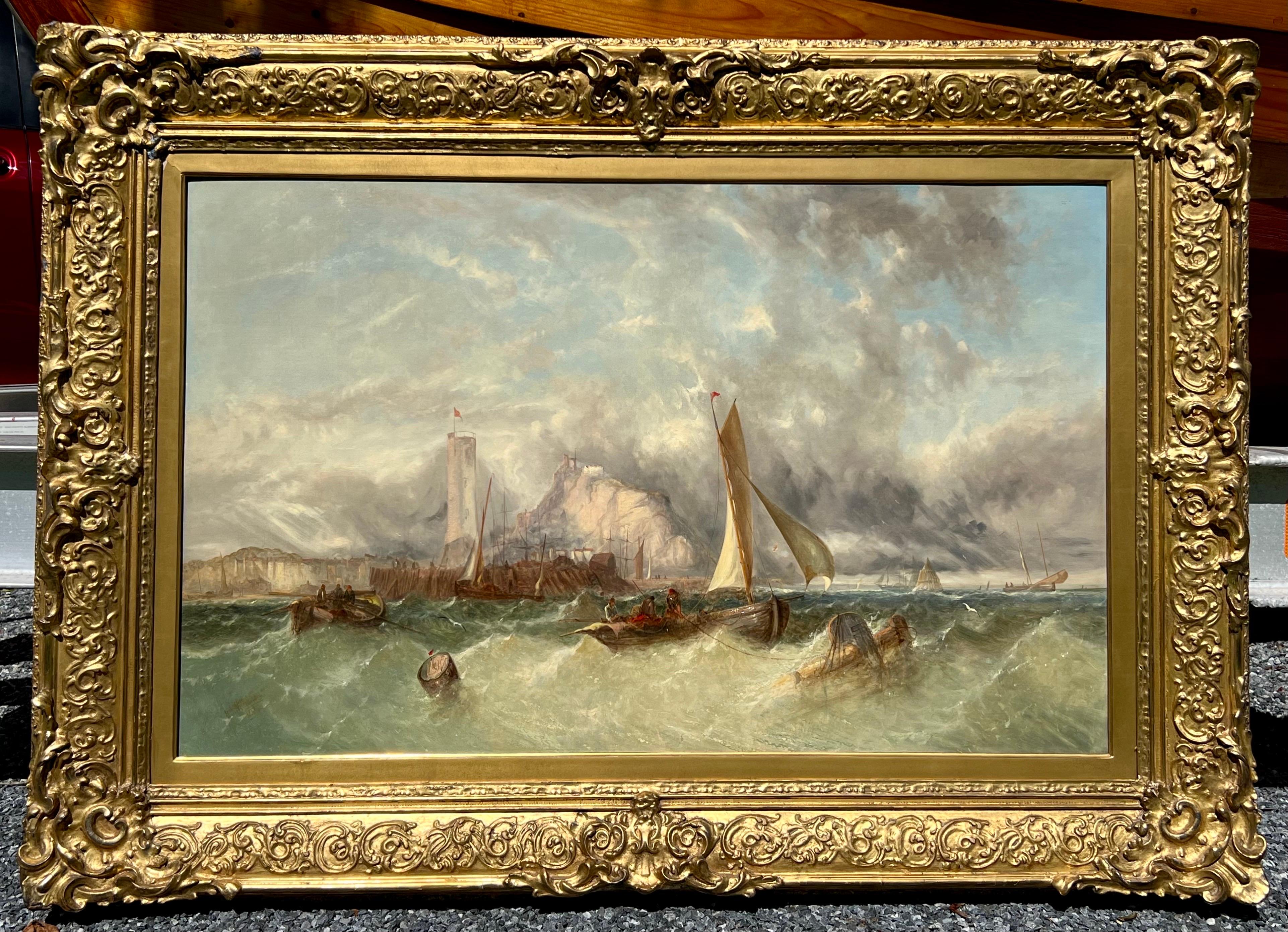 Barche da pesca in mari tempestosi - Painting di William Henry Williamson