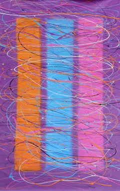 Grande dipinto espressionista astratto di William Hewes