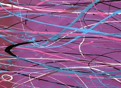 Grande dipinto espressionista astratto di William Hewes