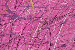 Großes farbenfrohes abstraktes expressionistisches Gemälde von William Hewes