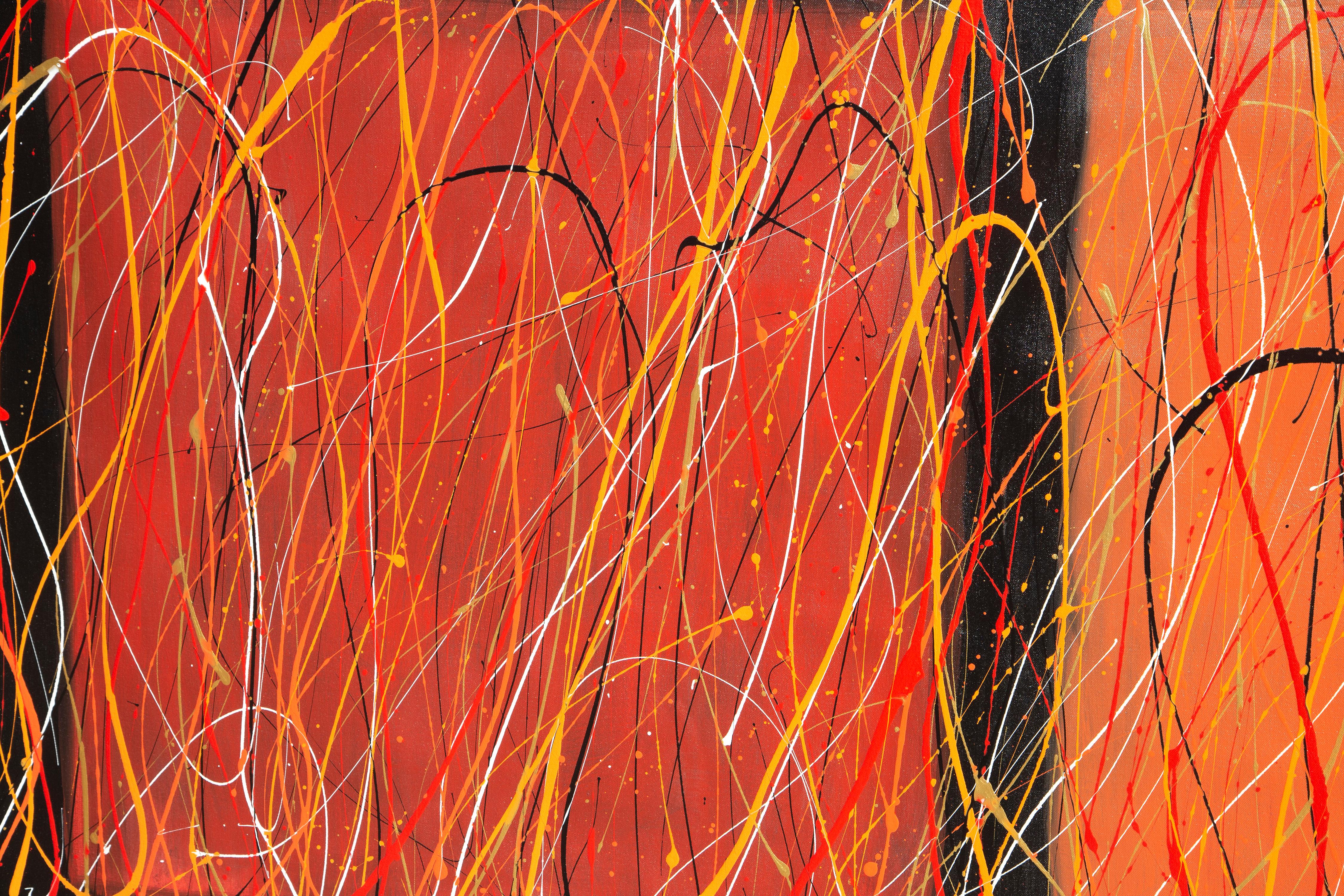 Grande dipinto espressionista astratto colorato di William Hewes in vendita 1