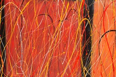 Grande dipinto espressionista astratto colorato di William Hewes