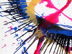 La mosca, pintura acrílica expresionista abstracta sobre lienzo de William Hewes