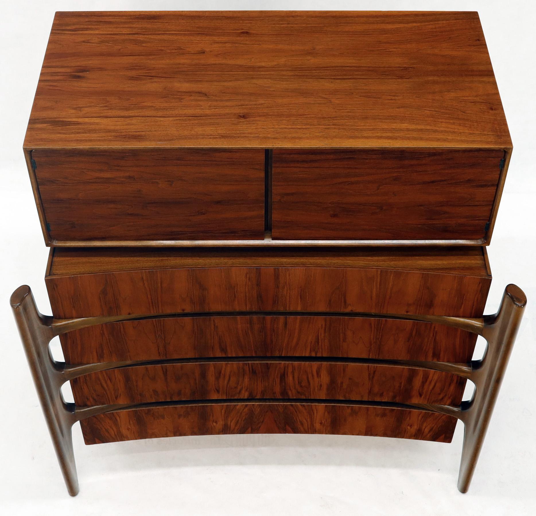 William Hinn 2 Pieces Swedish Modern Chest on Chest Dresser Gentleman Chest In Good Condition For Sale In Rockaway, NJ