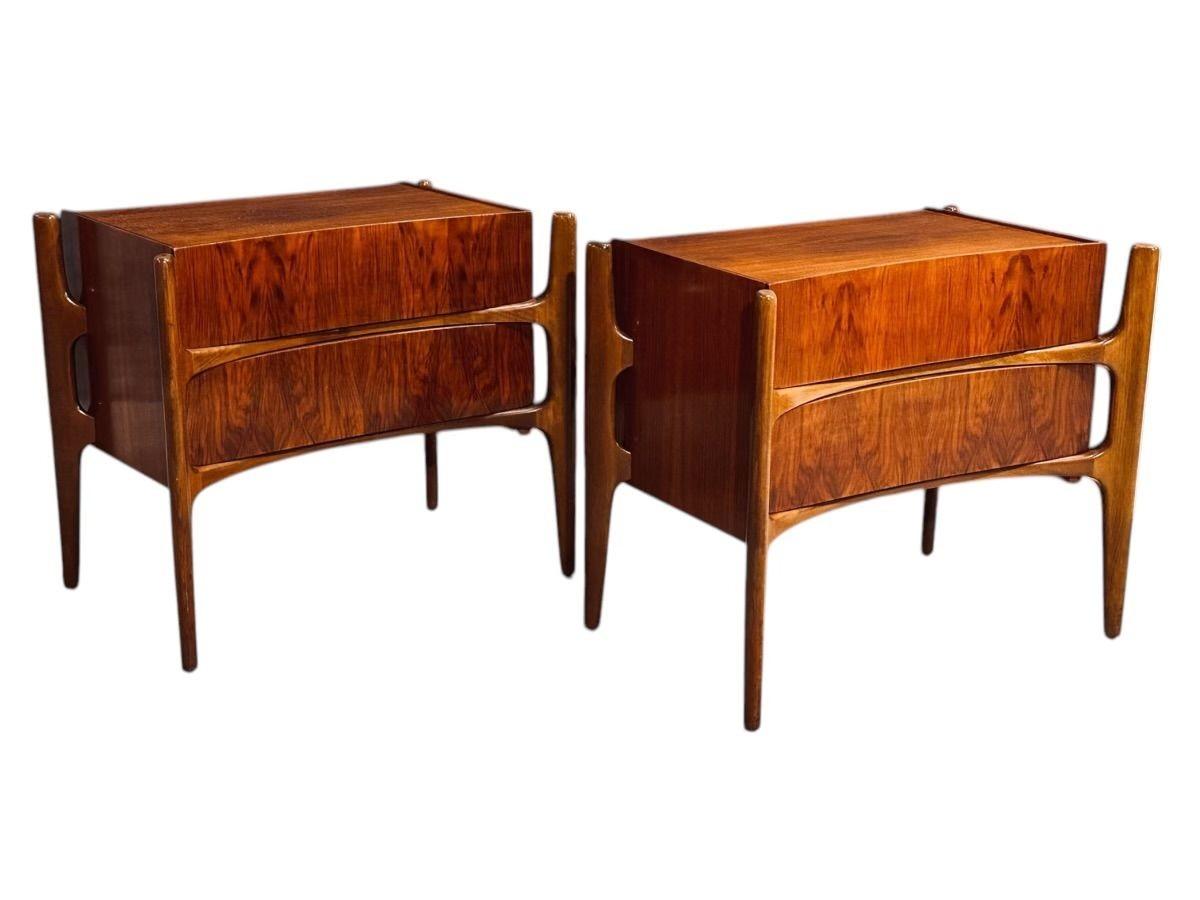 William Hinn “Exoskeleton” Pair Nightstands Sweden, 1950 In Good Condition For Sale In Chicago, IL