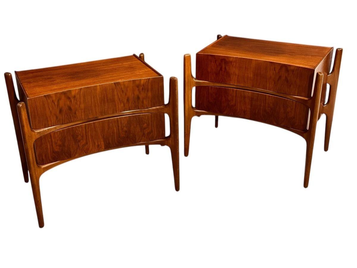 William Hinn “Exoskeleton” Pair Nightstands Sweden, 1950 For Sale 1