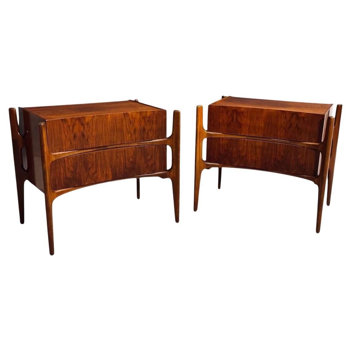 William Hinn “Exoskeleton” Pair Nightstands Sweden, 1950