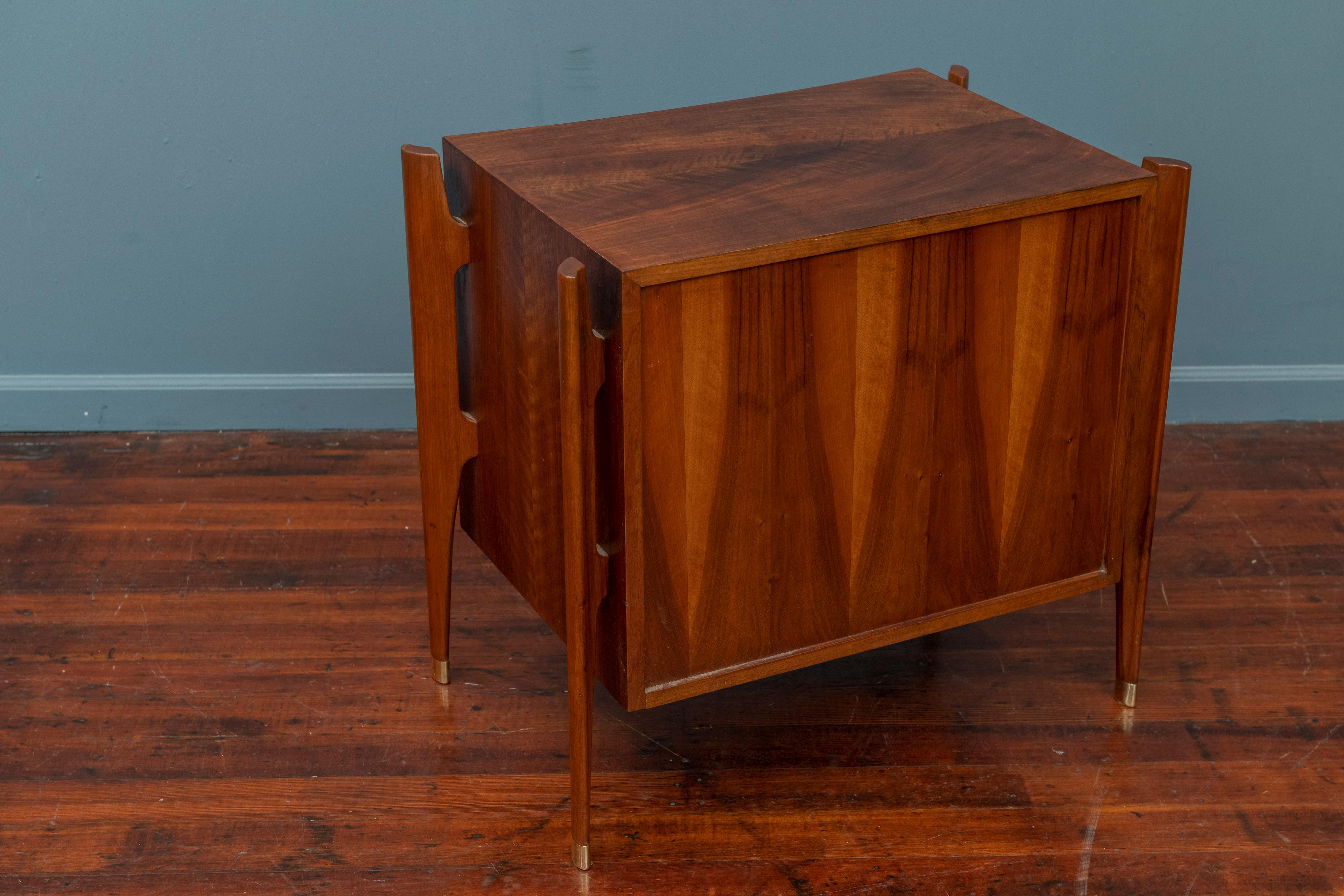 Walnut William Hinn Exoskeleton Side Table or Cabinet for Urban Furniture