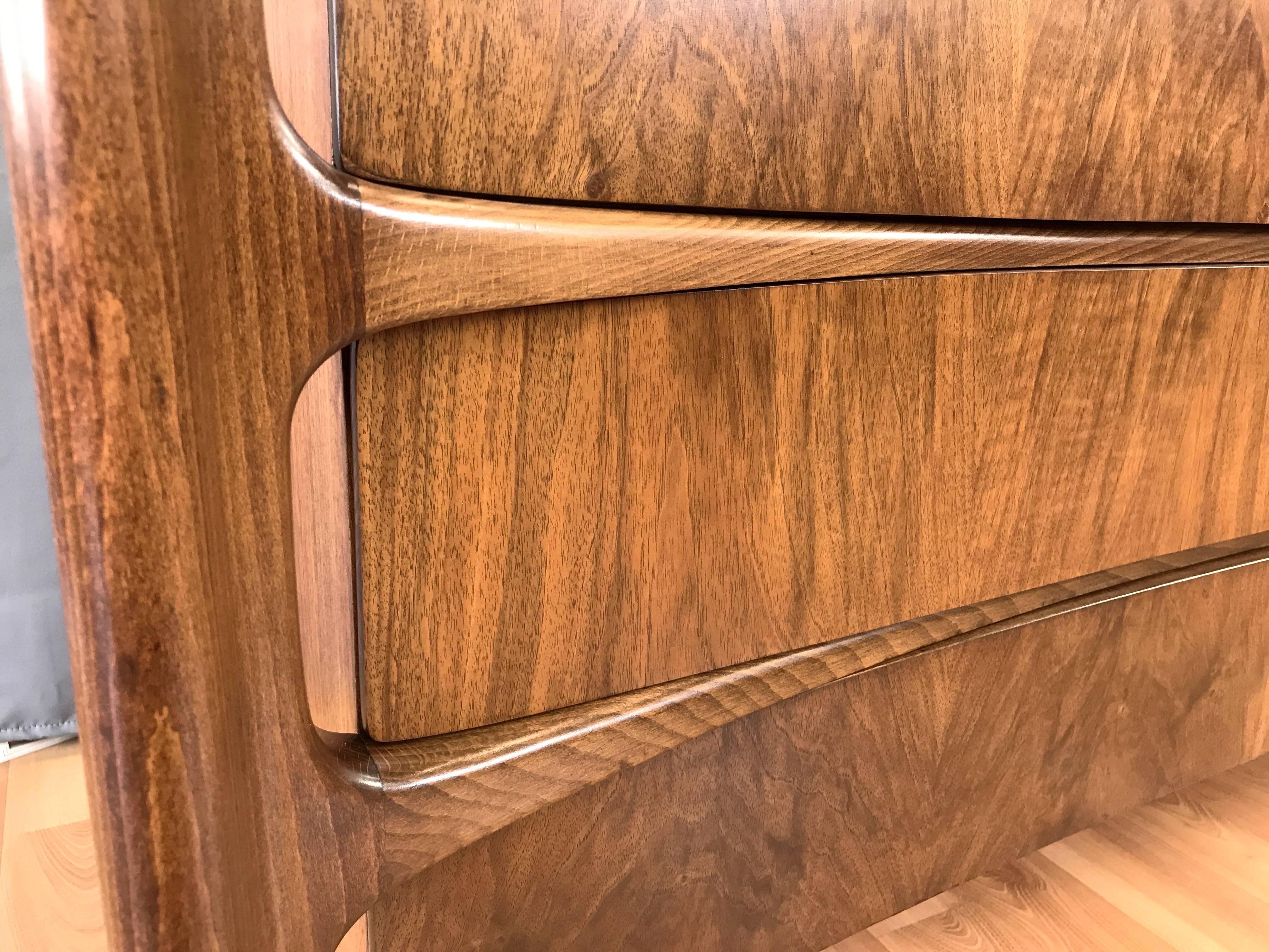 William Hinn for Urban Furniture Sculptural Walnut Eight-Drawer Dresser 3
