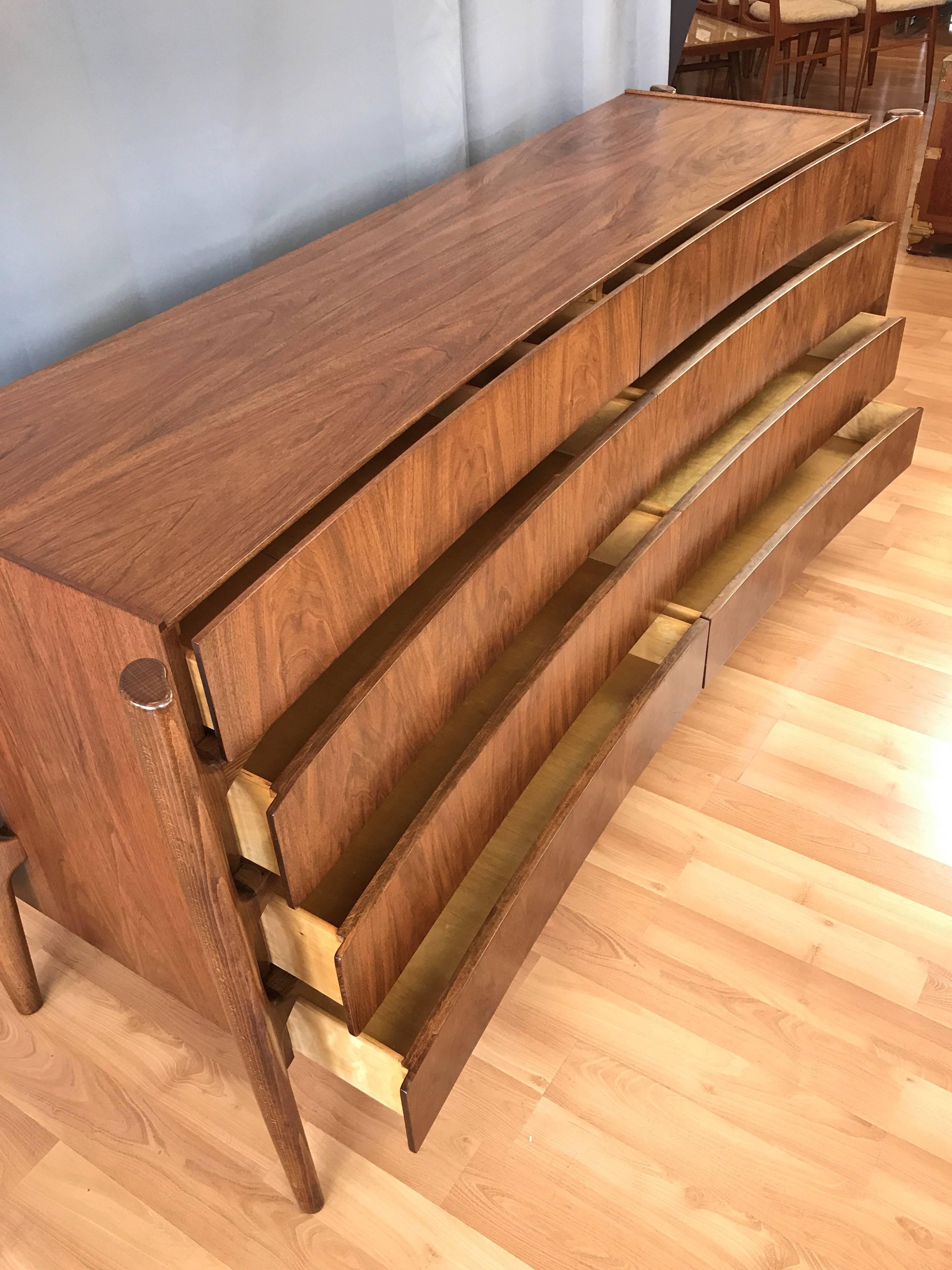 William Hinn for Urban Furniture Sculptural Walnut Eight-Drawer Dresser 5