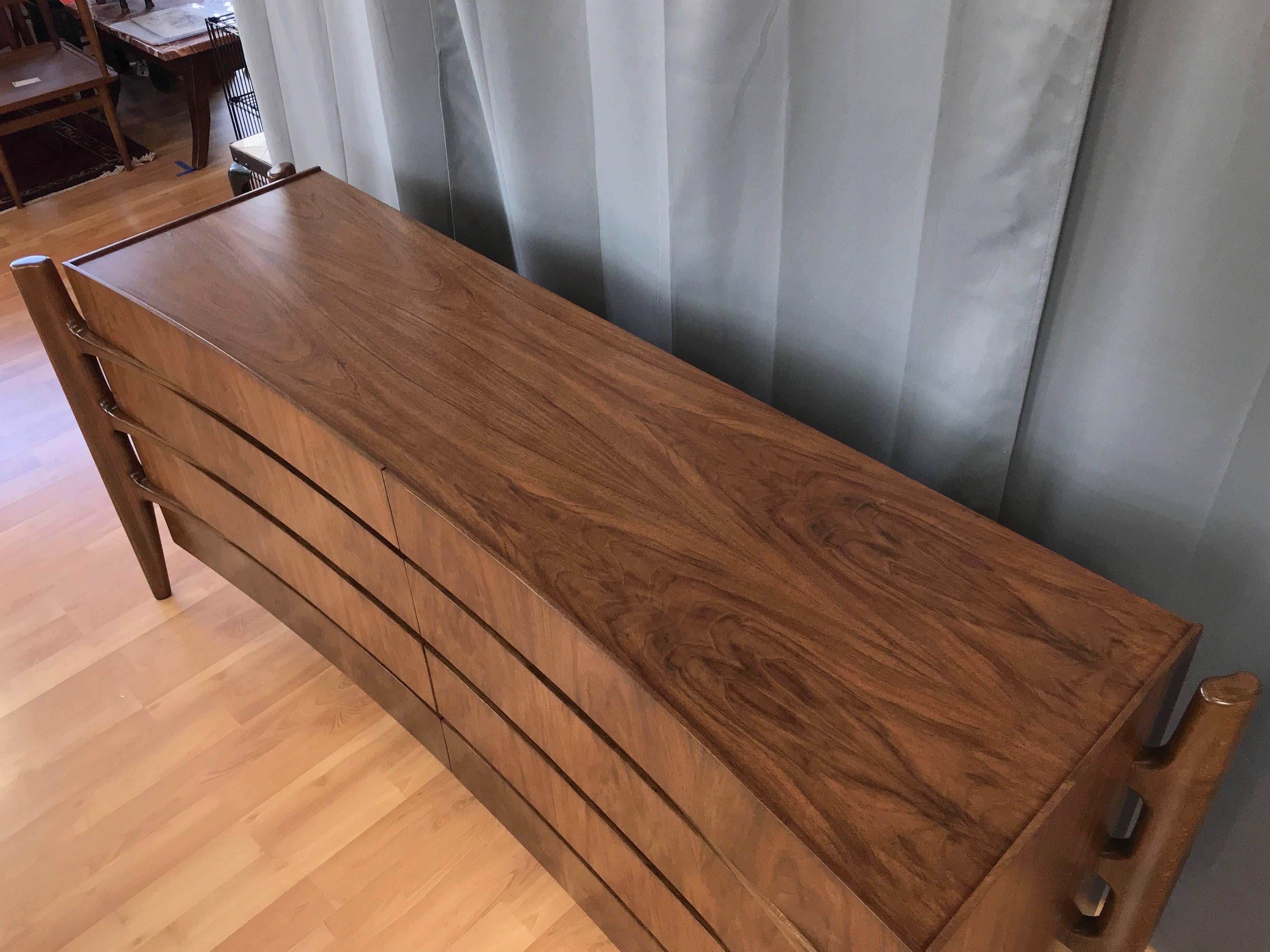 William Hinn for Urban Furniture Sculptural Walnut Eight-Drawer Dresser 9