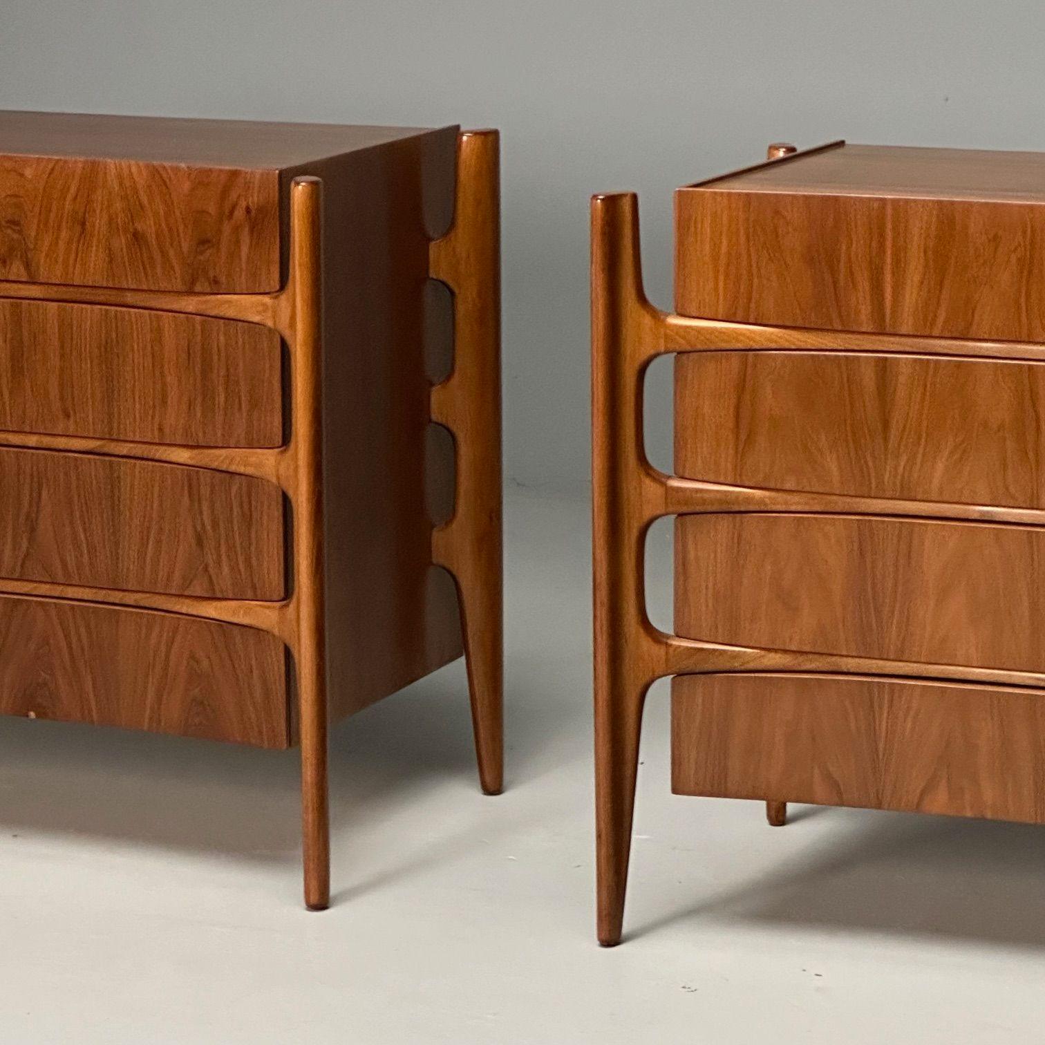 William Hinn, Schwedische Mid-Century Modern-Kommoden, Skulpturale Kommoden, Nussbaum, 1970er Jahre (Walnuss)