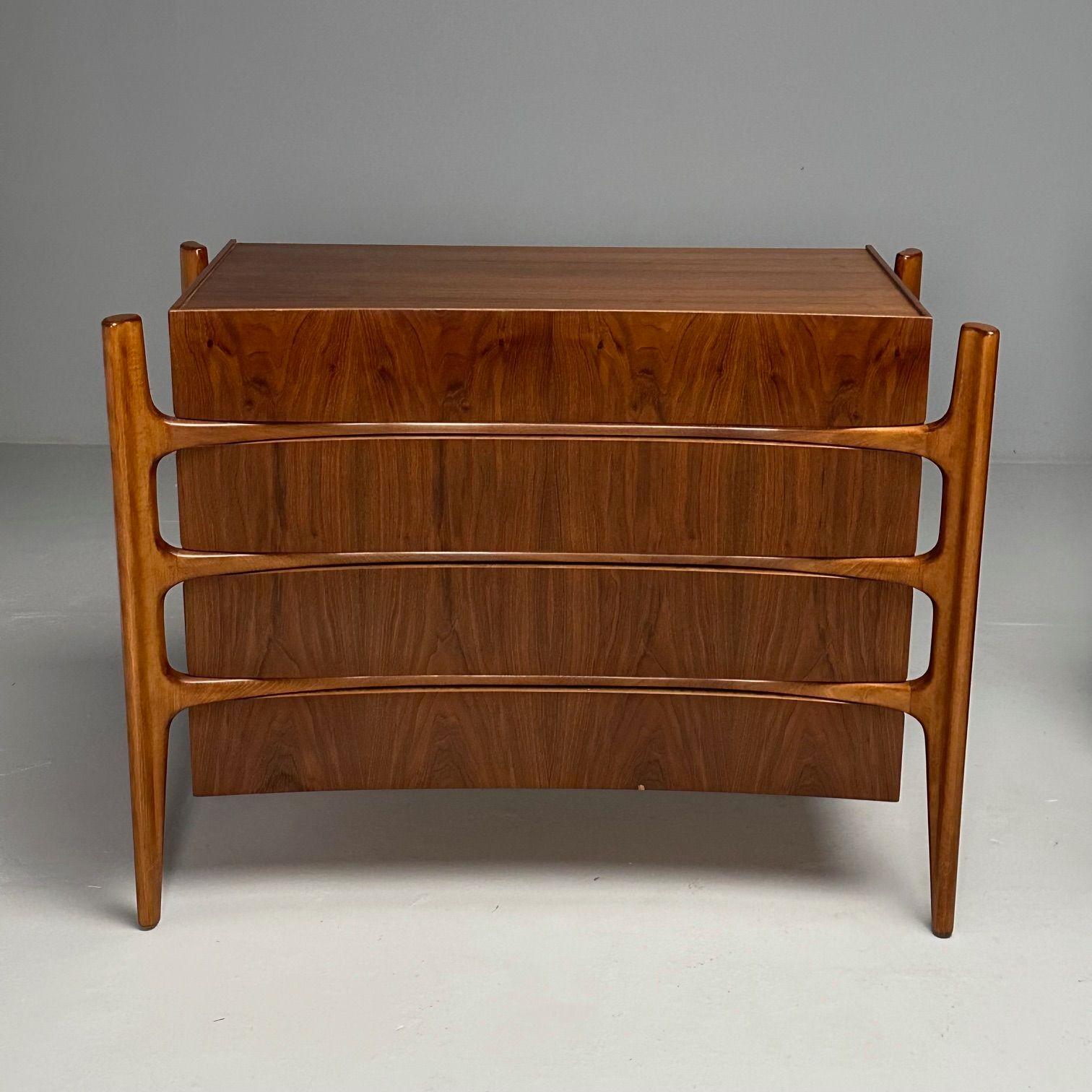 William Hinn, Schwedische Mid-Century Modern-Kommoden, Skulpturale Kommoden, Nussbaum, 1970er Jahre im Angebot 2