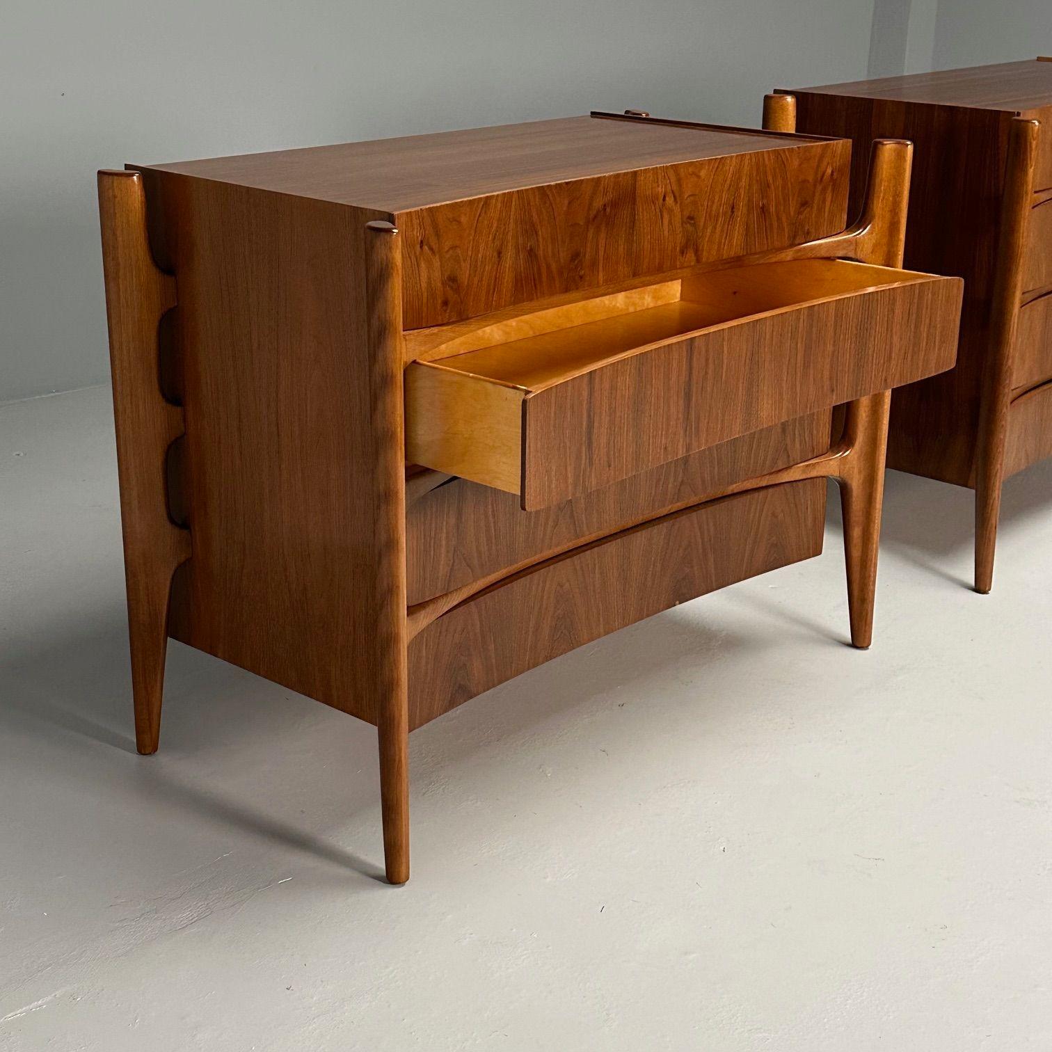 William Hinn, Schwedische Mid-Century Modern-Kommoden, Skulpturale Kommoden, Nussbaum, 1970er Jahre im Angebot 3