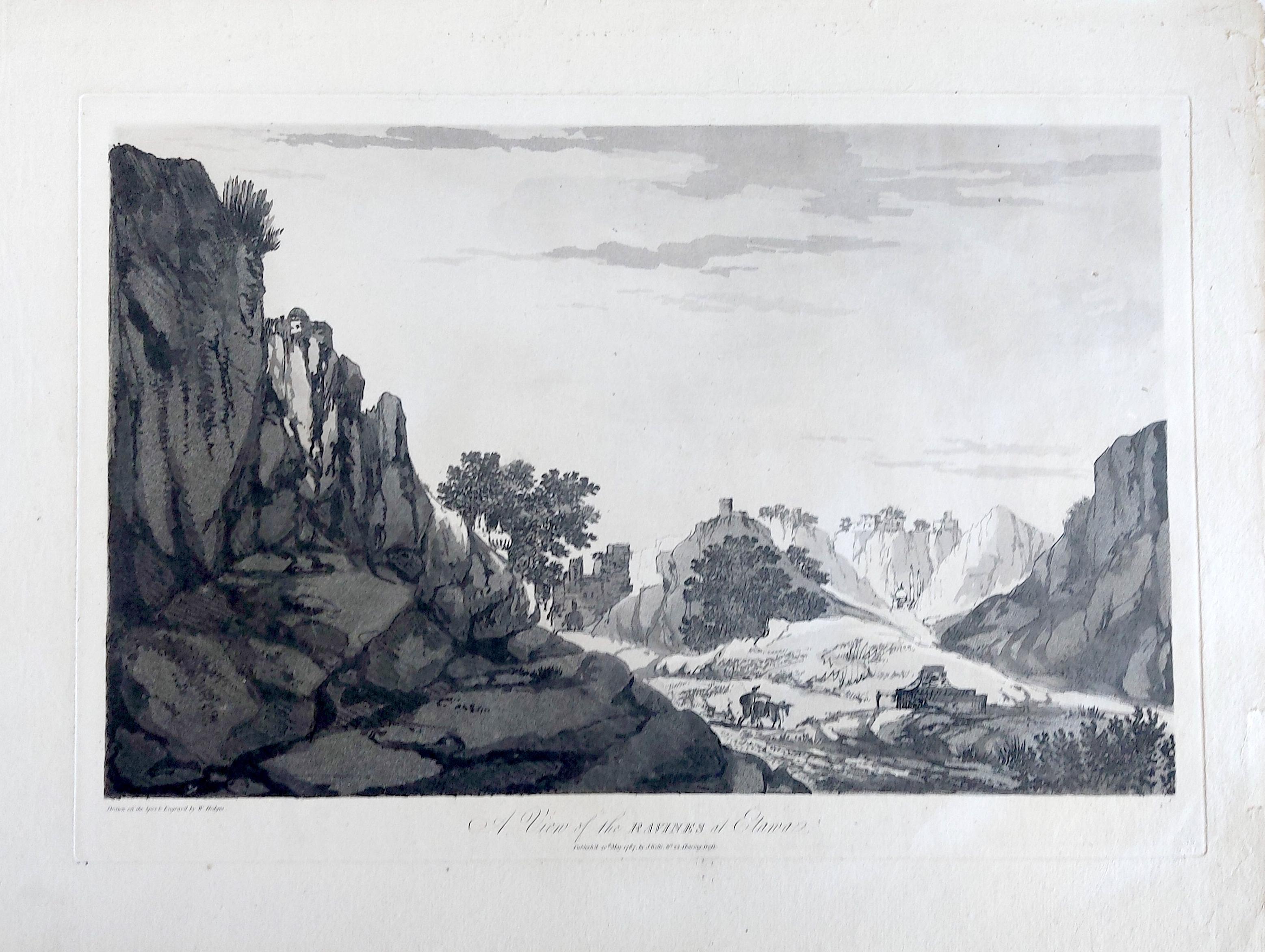 India William Hodges 'A View of the Ravines at Etana' Early India Engraving 