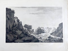 India William Hodges 'Una vista dei burroni di Etana' Incisione antica dell'India
