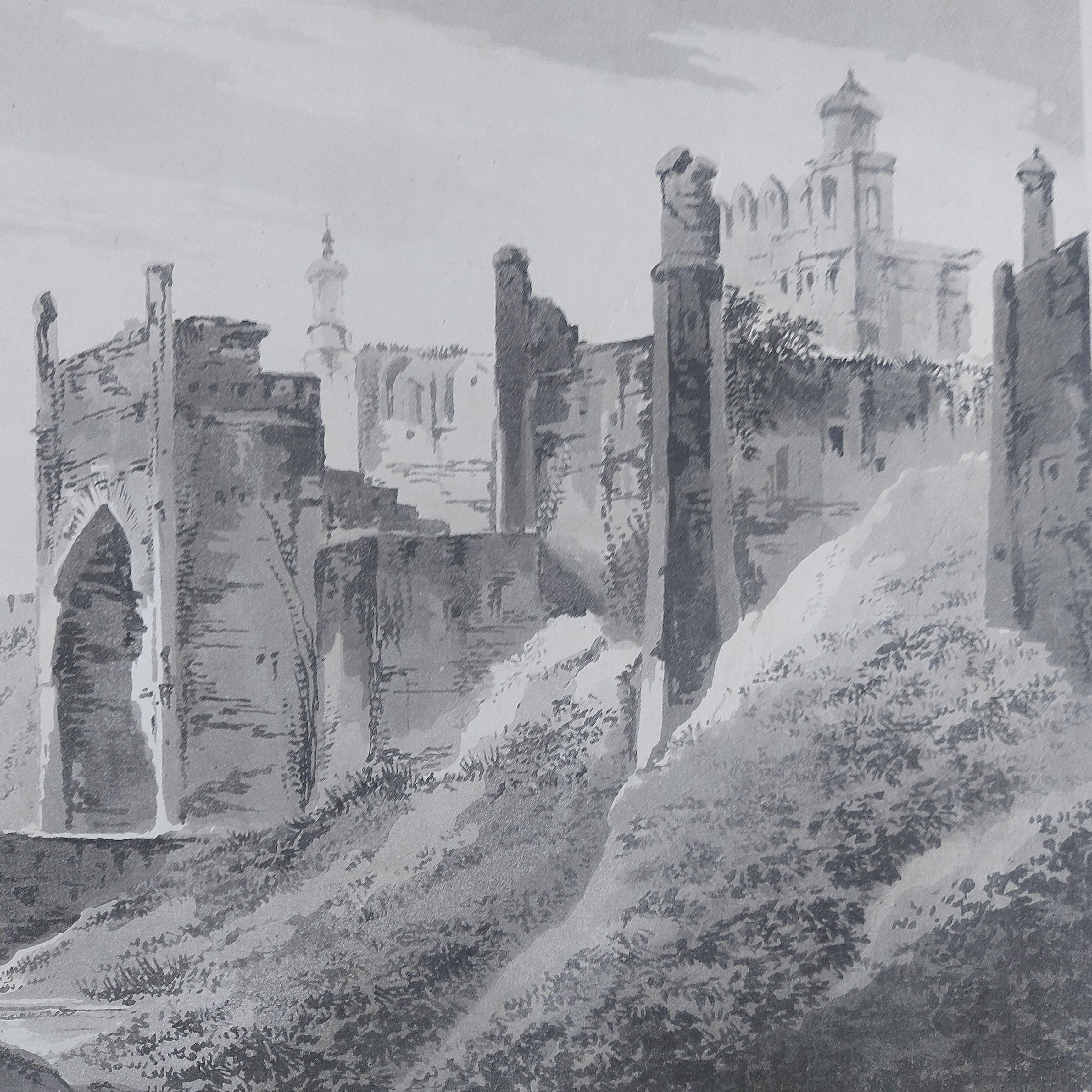 William Hodges, Indien, Gravur „The East End of the Fort of Mongheer“, Indien  4