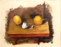 Farbskizze von Zitronen und Eierschalen