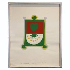 "Big White Watermelon" Minimal Green Keith Haring Style Abstract
