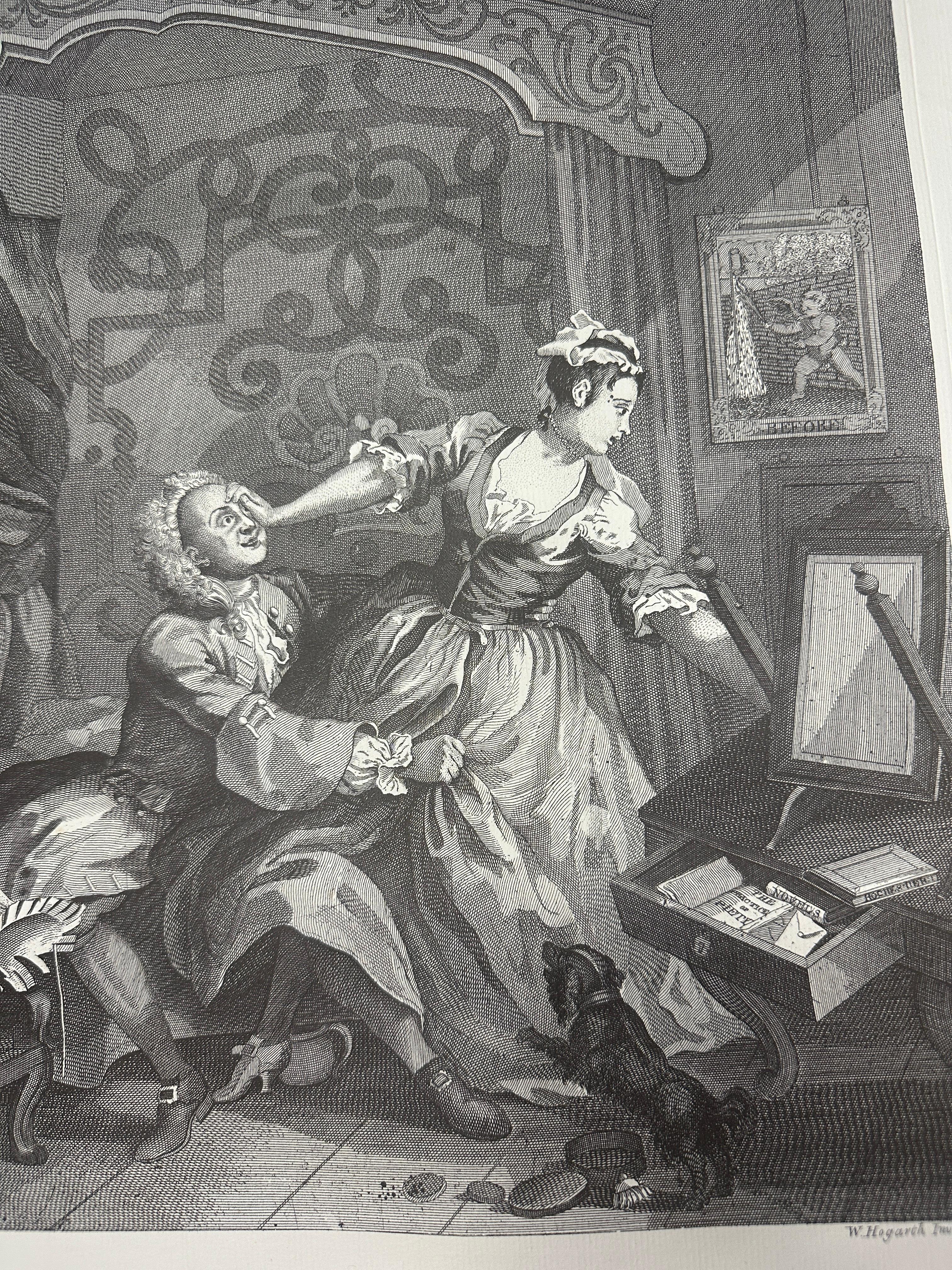 William Hogarth - 'Before and After' 2 Plate Etchings In Fair Condition For Sale In Alpha, NJ